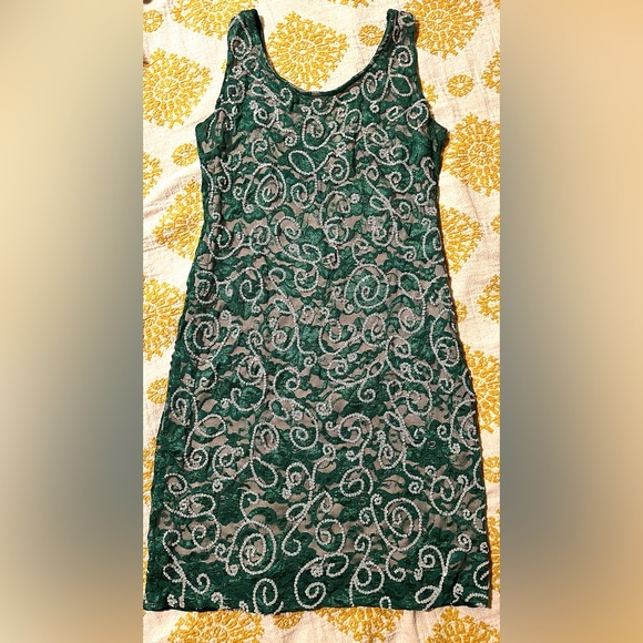 Alexia Admor Green Sheer Sleeveless Deep Back  Cocktail Dress Ex Large E… - Picture 1 of 8